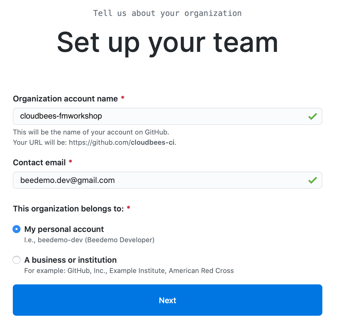 GitHub Org Set up